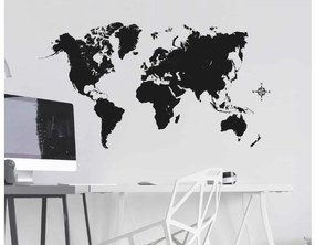 Αυτοκόλλητα Τοίχου Παγκόσμιος Χάρτης Black Map L 44214 Ango Dalber-44214-Μαύρο 44214