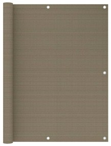 vidaXL Διαχωριστικό Βεράντας Taupe 120 x 500 εκ. από HDPE
