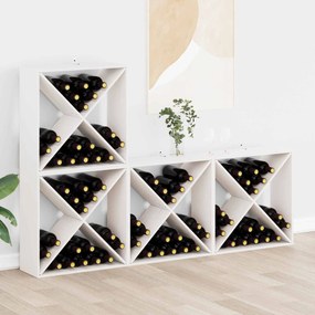 vidaXL Ράφι Κρασιού 4 pcs Λευκό 62 x 25 x 62 cm Στερεά ξυλεία πεύκου