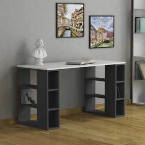 Γραφείο Colmar pakoworld σε λευκή-ανθρακί απόχρωση 140x60x75εκ