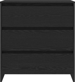 vidaXL Πλαϊνό γραφείο 3 pcs Μαύρο 70 x 41 x 75 εκ. Επεξεργασμένο ξύλο