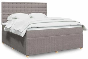 vidaXL Κρεβάτι Boxspring με Στρώμα Taupe 180x200 εκ. Υφασμάτινο