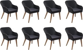 vidaXL Σετ Τραπεζαρίας Εξ. Χώρου 9 τεμ. Μαύρο Συνθ. Ρατάν με Μαξιλάρια