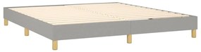 vidaXL Κρεβάτι Boxspring με Στρώμα &amp; LED Αν.Γκρι 180x200 εκ Υφασμάτινο