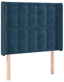 Κεφαλάρι Κρεβατιού LED Σκούρο Μπλε 93x16x118/128εκ. Βελούδινο - Μπλε
