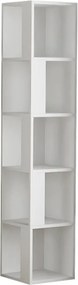 Βιβλιοθήκη γωνιακή Piano Megapap χρώμα λευκό 31,4x31,4x158,9εκ.