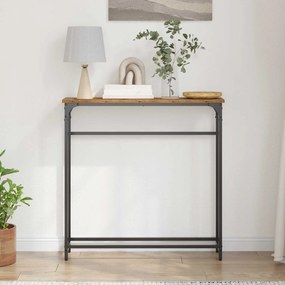 vidaXL Τραπέζι κονσόλας Παλιό ξύλο 75 x 19,5 x 75 εκ.