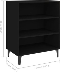 vidaXL Ραφιέρα Μαύρη 57 x 35 x 70 εκ. από Μοριοσανίδα