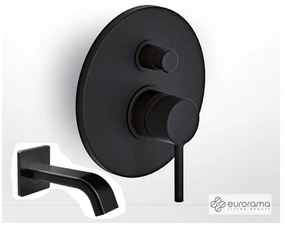 Eurorama TONDA Μίκτης εντοιχισμού 2 εξόδων με εκτροπέα &amp; Στόμιο επίτοιχο 14,2cm Φ31mm Black Matt