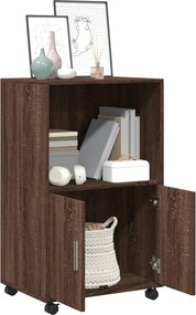 vidaXL Ντουλάπι Τροχήλατο Καφέ Δρυς 55x40x91 εκ. από Επεξ. Ξύλο