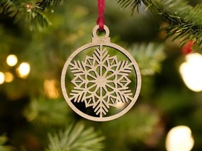 Σετ των 3 Intra απο ξύλο plywood 3mm-4mm πάχος – Χειμερινό στολίδι Snowflake Ball 10x10 cm INTRAVECTRY-MY545663