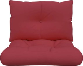 vidaXL Μαξιλάρια Παλέτας 2 τεμ. Μπορντό Υφασμάτινα