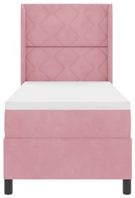 vidaXL Κρεβάτι με ελατήρια με κεφαλάρι Ροζ 80 x 200 cm Βελούδο