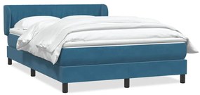 vidaXL Κρεβάτι Boxspring με Στρώμα Σκούρο Μπλε 140x210 εκ. Βελούδινο