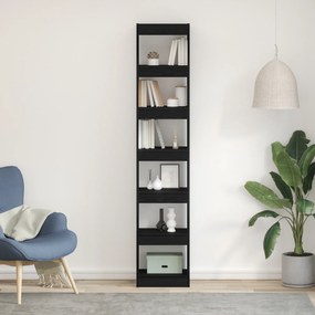 vidaXL Βιβλιοθήκη Μαύρης Δρυός 40x30x198 εκ, Κατασκευασμένη από Επεξεργασμένο Ξύλο