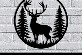 Intra απο ξύλο plywood 3mm-4mm πάχος - Deer Metal Art Wall Art Cut Laser Δίασταση 40x50 cm INTRAFABR-119526226