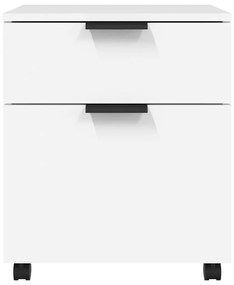 Κινητό Ντουλάπι Αρχείων Λευκό 45 x 38 x 54 εκ. Επεξ. Ξύλο Ρόδες - Λευκό