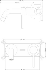 Acquanet Round Stilo 0841 Chrome - Εντοιχιζόμενη μπαταρία νιπτήρα