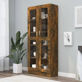 vidaXL Βιτρίνα Καπνιστή Δρυς 82,5x30,5x185,5 εκ. Επεξεργασμένο Ξύλο