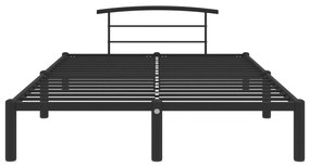 vidaXL Πλαίσιο Κρεβατιού Μαύρο 140 x 200 εκ. Μεταλλικό