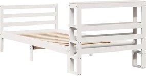 vidaXL Σκελετός Κρεβ. Χωρίς Στρώμα Λευκό 90x200 εκ Μασίφ Πεύκο