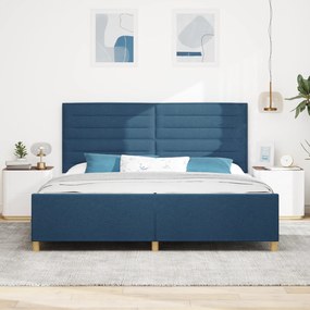 vidaXL Κρεβάτι  Μπλε 200x200 εκ. Υφασμάτινο