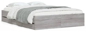 vidaXL Πλαίσιο Κρεβατιού με συρτάρια Γκρι sonoma 120x200εκ. Επεξ. Ξύλο