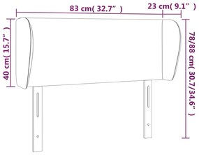 Κεφαλάρι με Πτερύγια Λευκό 83 x 23 x 78/88 εκ. Συνθετικό δέρμα - Λευκό