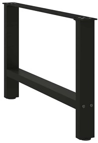 vidaXL Πόδια Σαλονιού 2 τεμ. Μαύρα 70x(42-43) εκ. Ατσάλι