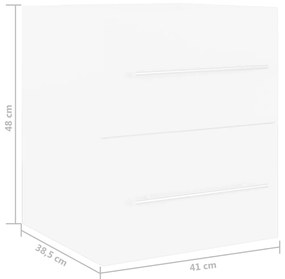 Ντουλάπι Νιπτήρα Λευκό 41 x 38,5 x 48 εκ. από Επεξ. Ξύλο - Λευκό