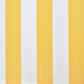 vidaXL Τέντα Αναδιπλούμενη Χειροκίνητη Κίτρινη/Λευκή 300 εκ.