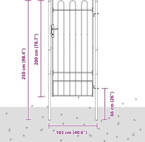 vidaXL Πύλη Φράχτη BOXTEL 103 x 250 εκ Χάλυβας με επίστρωση πούδρας