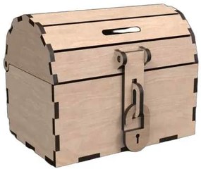 Intra TREASURE Ξύλινο Μπαούλο με Κούμπωμα Κλασική Καμπύλη Σχεδίαση 30x42x47 cm Box48-00001