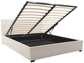 Κρεβάτι Norse pakoworld  pu λευκό με αποθηκευτικό χώρο 160x200εκ