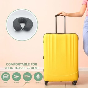 Μαξιλαράκι Ταξιδίου Memory Foam Σχήμα Πέταλο - Μαύρο