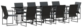 vidaXL Σετ Κήπου 15 Τεμαχίων με Μαξιλάρια από Χάλυβα και Τεξιλένες