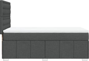 vidaXL Κρεβάτι Boxspring με Στρώμα Σκούρο Γκρι 100x200 εκ. Υφασμάτινο