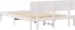 vidaXL Σκελετός Κρεβατιού Λευκό 150 x 200 cm Στερεά ξυλεία πεύκου