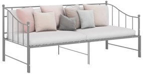vidaXL Πλαίσιο για Καναπέ - Κρεβάτι Γκρι 90 x 200 εκ. Μεταλλικό