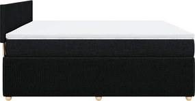 vidaXL Κρεβάτι Boxspring με Στρώμα Μαύρο 180x200 εκ. Υφασμάτινο