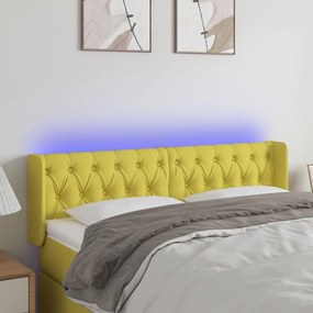Κεφαλάρι Κρεβατιού LED Πράσινο 147x16x78/88 εκ. Υφασμάτινο - Πράσινο