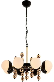 Φωτιστικό Οροφής 301AUR1278 Φ105x68cm 8xE27 40W Black-Gold Opviq