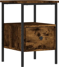 vidaXL Κομοδίνα 2 τεμ. Καπνιστή Δρυς 34 x 36 x 50 εκ. Επεξεργ. Ξύλο