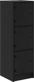 vidaXL Highboard Μαύρη Οξυά 35 x 37 x 109 εκ Επεξεργασμένο ξύλο