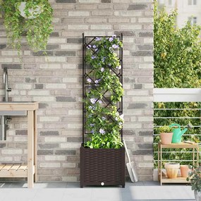 vidaXL Γλάστρα Κήπου Καφέ 40 x 40 x 143 εκ. PP