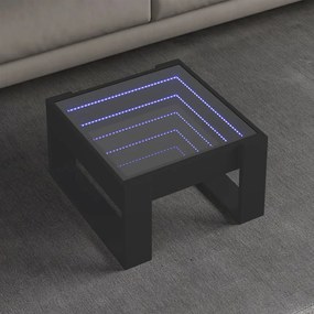vidaXL Τραπεζάκι Σαλονιού Infinity LED Μαύρο 50x53x30 εκ.