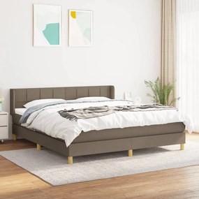 vidaXL Κρεβάτι Boxspring με Στρώμα Taupe 180x200 εκ. Υφασμάτινο