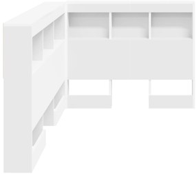 vidaXL Κεφαλάρι Αποθήκης με ράφι Λευκό 75 cm Επεξεργασμένο ξύλο