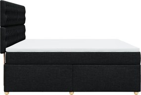vidaXL Κρεβάτι Boxspring με Στρώμα Μαύρο 180x200 εκ. Υφασμάτινο