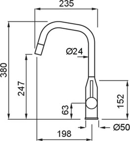 Elleci Dora Plus - Μπαταρία Κουζίνας με Ντους - Inox